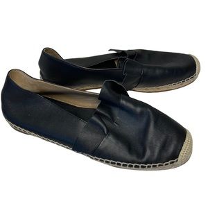 Michael Kors Collection Laticia Leather Espadrilles Black Nappa/Jute Size US 7.5